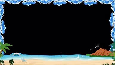 沙滩海洋清凉主题4K视频遮罩边框AE模板视频的预览图